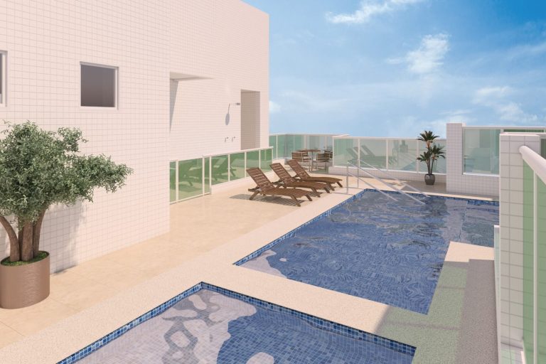 Área de Lazer Residencial Elegance em Santos - Piscina adulto e infantil